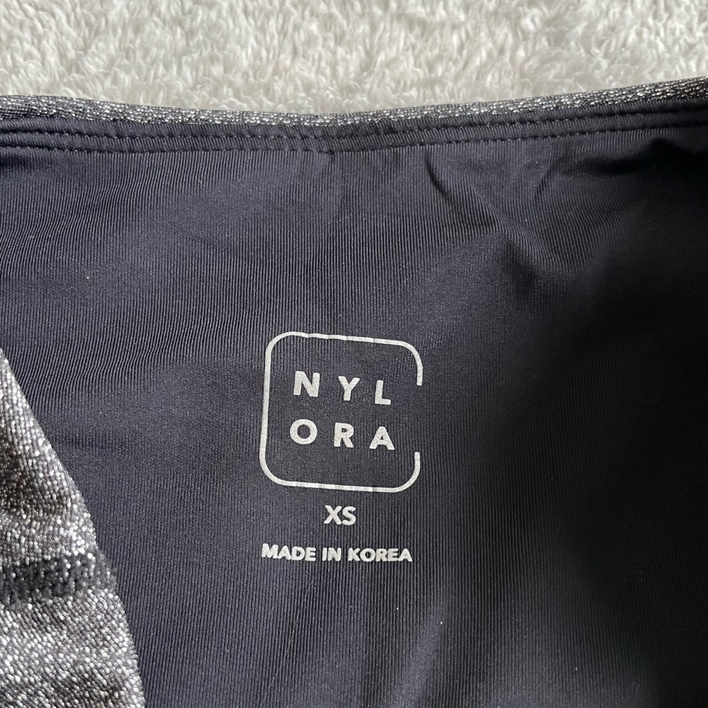 Nylora Watson Gunmetal Metallic Gray Sparkle Leggings Size Xs — image 8 of 8